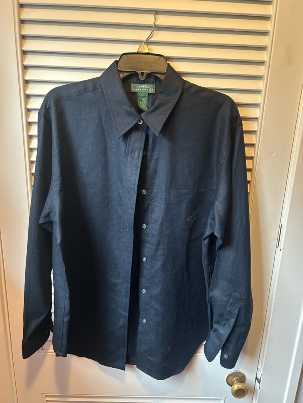 Ralph Lauren linen ladies shirt blouse NWOT navy